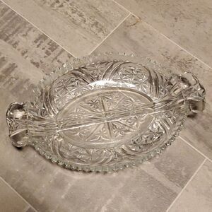 Vintage Split Clear Oval Dish